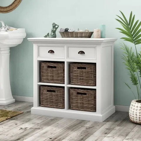 BOXED GEROLD 90cm SOLID WOOD SIDEBOARD (1 BOX)