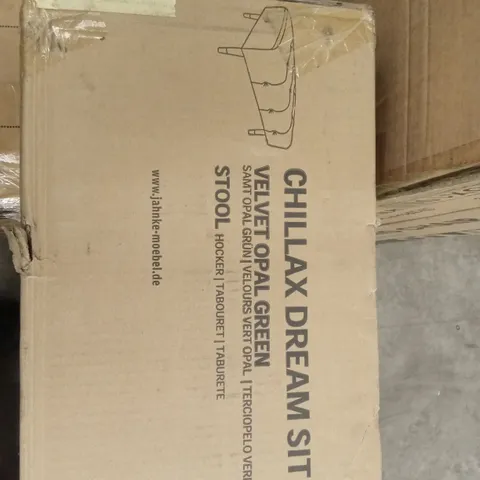 BOXED JAHNKE CHILLAX DREAM SIT VELVET OPAL GREEN STOOL (1 BOX)