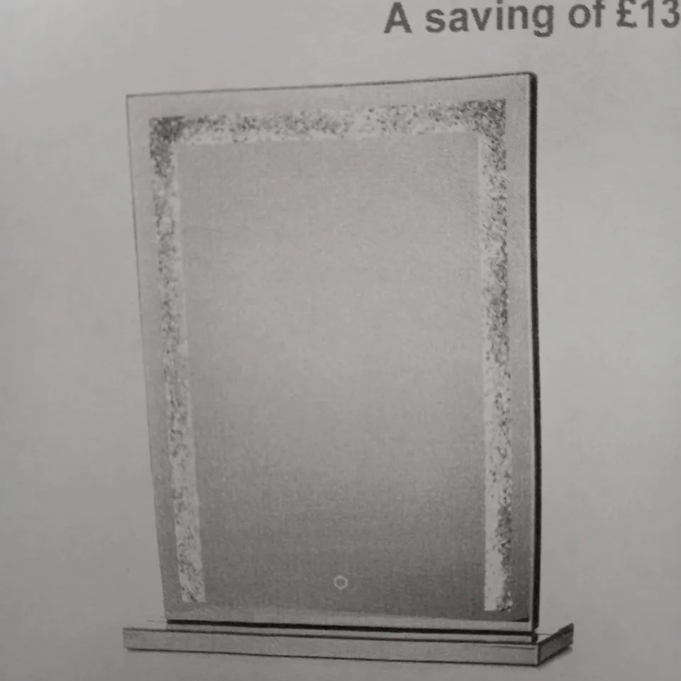 JM BY JULIEN MACDONALD LARGE ENCAPSULATED CRYSTAL LIGHT UP TABLE MIRROR - COLLECTION ONLY