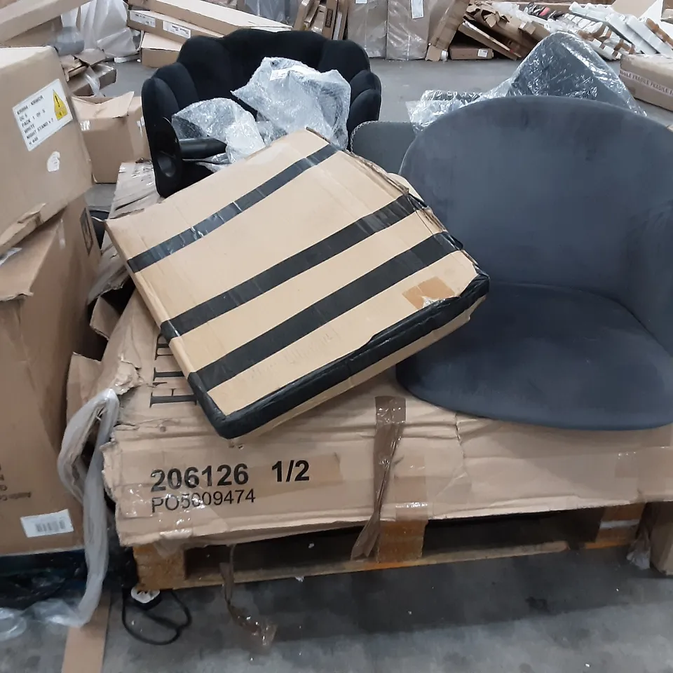 PALLET CONTAINING , CHAIRS AND FURNITURE PARTS