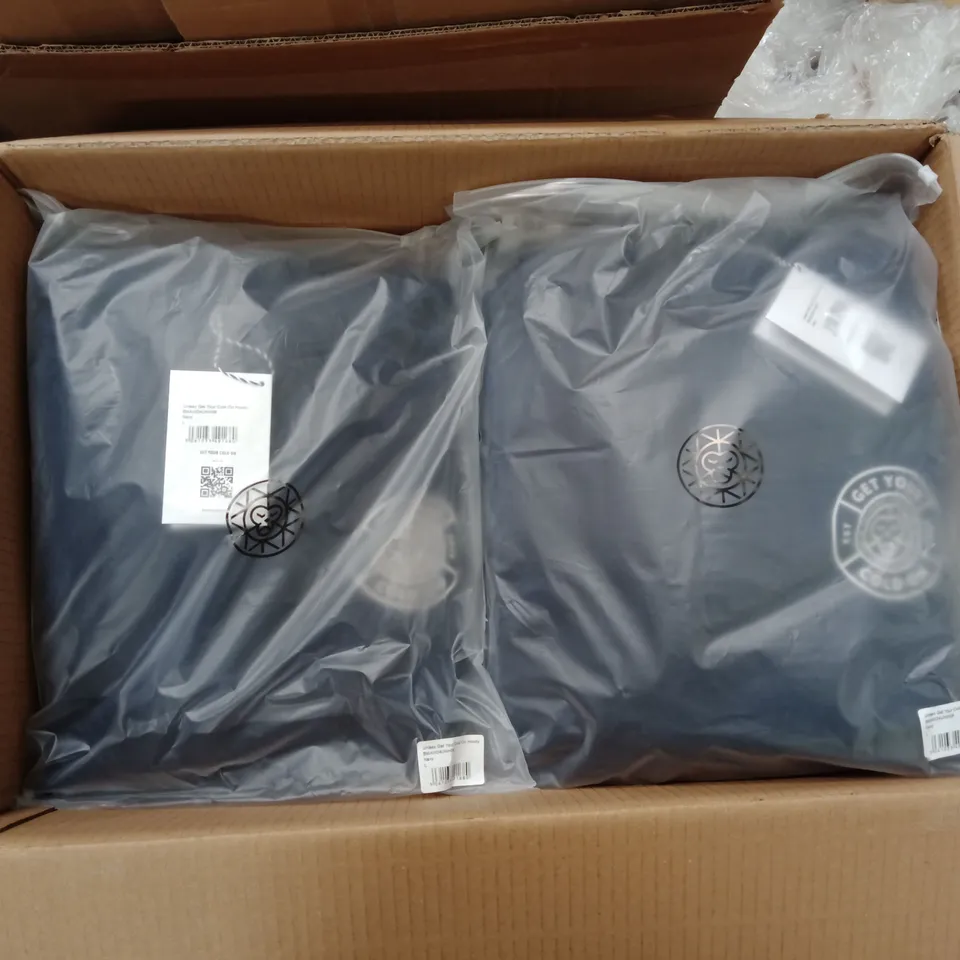 BOX OF APPROXIMATELY 20X BRAND NEW BRASS MONKEY UNISEX HOODY - NAVY, BMAW24UNH06 // SIZE: L