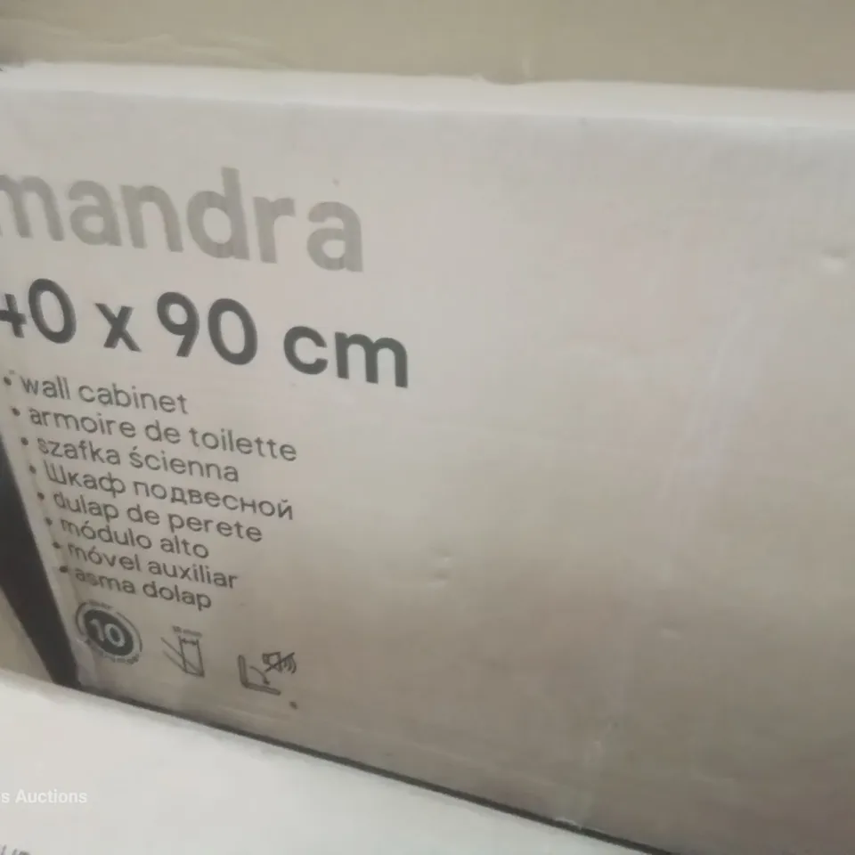 BOXED IMANDRA WALL CABINET 40  × 90cm MIRROR & WHITE