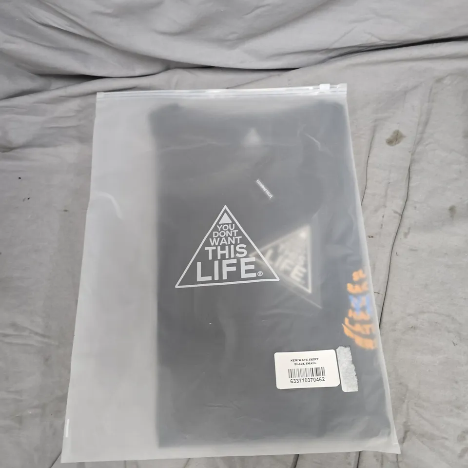 BAGGED YOU DONT WANT THIS LIFE NEW WAVE SHIRT IN BLACK - SIZE SMALL