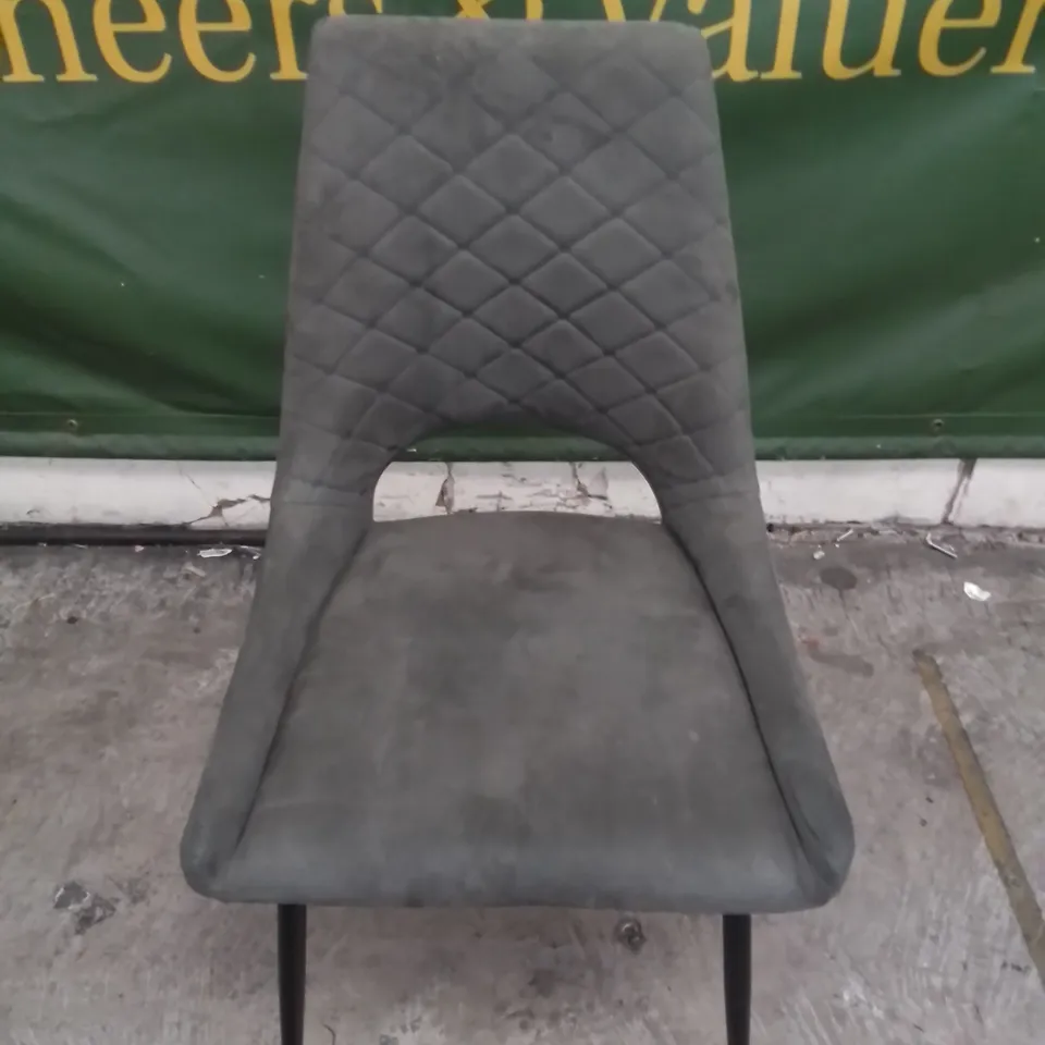 DESIGNER REYA FABRIC DINING CHAIR IN SLATE GREY