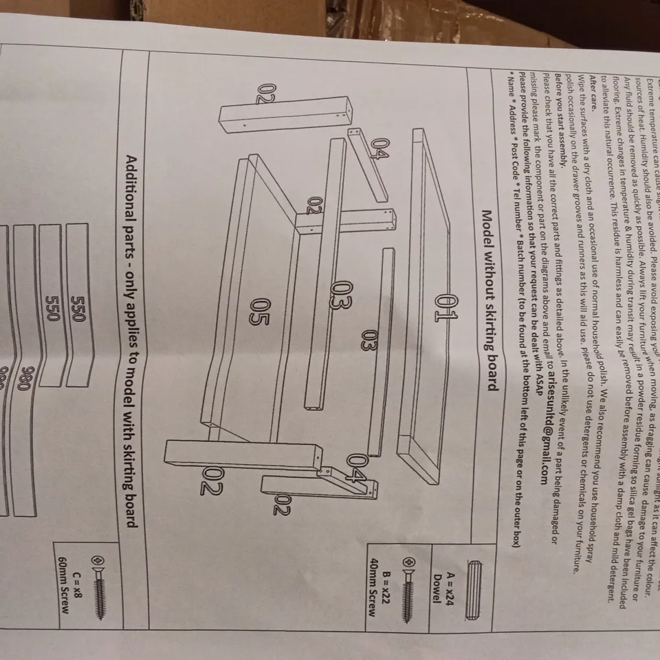 BOXED OPEN COFFEE TABLE - GREY & WAX (1 BOX)