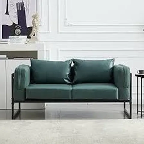 BOXED DESIGNER FAUX LEATHER ARMCHAIR (1 BOX) -GREEN-