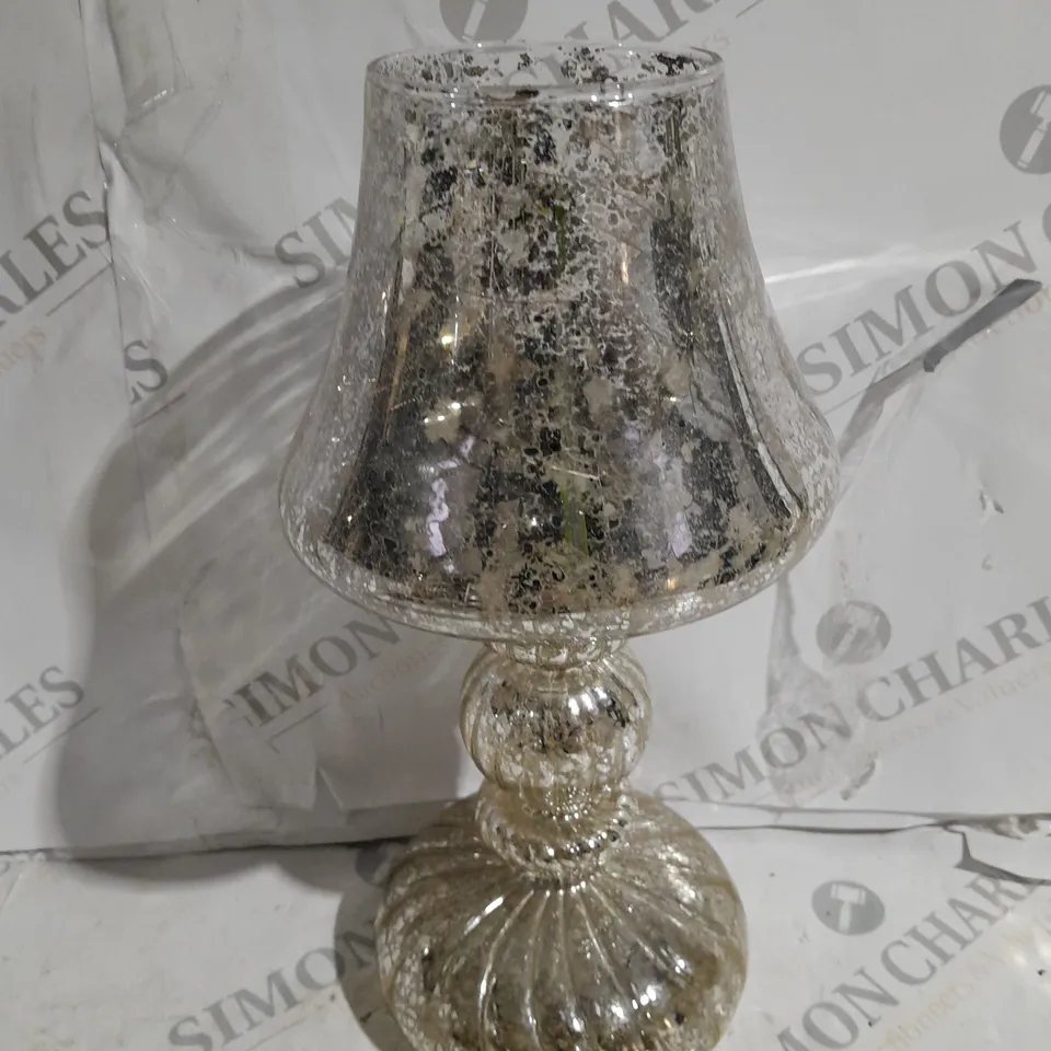 BOXED HOME REFLECTIONS PRE-LIT LED MERCURY GLASS LAMP SILVER