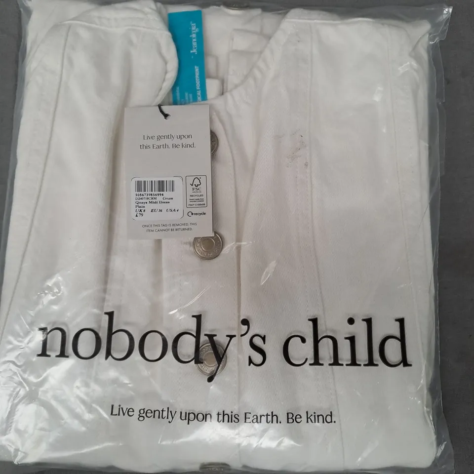 NOBODY'S CHILD QUAYA MIDI DRESS IN CREAM UK SIZE 8