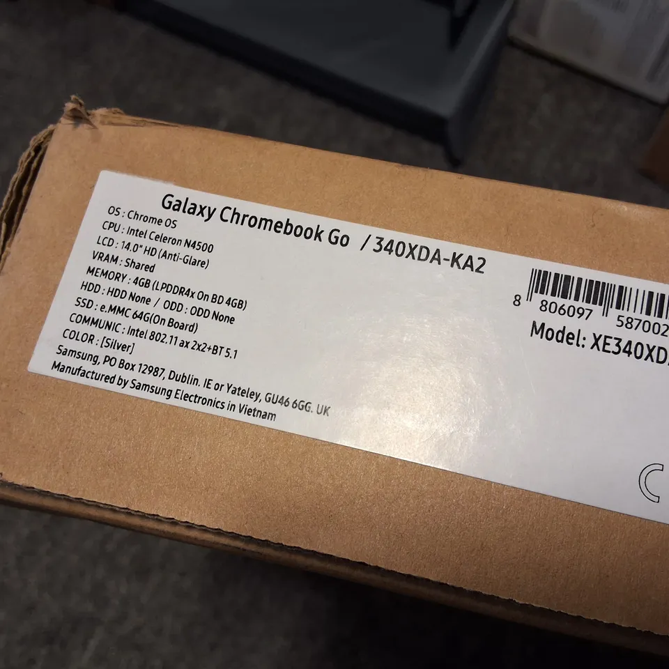 SAMSUNG GALAXY CHROMEBOOK GO INTEL CELERON LAPTOP IN SILVER - XE340XDA