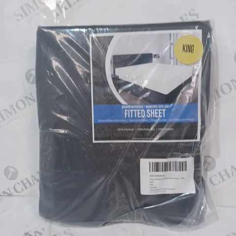 UTOPIA BRUSHED MICROFIBER FITTED SHEET IN GREY - KING