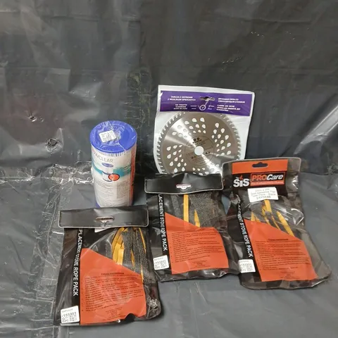 APPROXIMATELY 20 ASSORTED ITEMS TO INCLUDE SELF ADHESIVE FLAT TAPE PACK, FLOWCLEAR FILTER, SAW BLADE, ETC