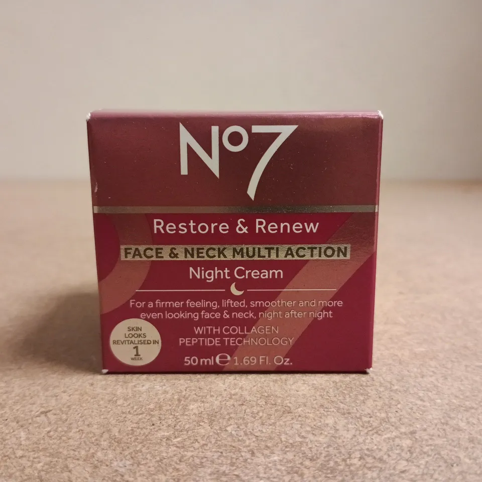 NO7 RESTORE & RENEW FACE & NECK MULTI ACTION NIGHT CREAM (50ML)