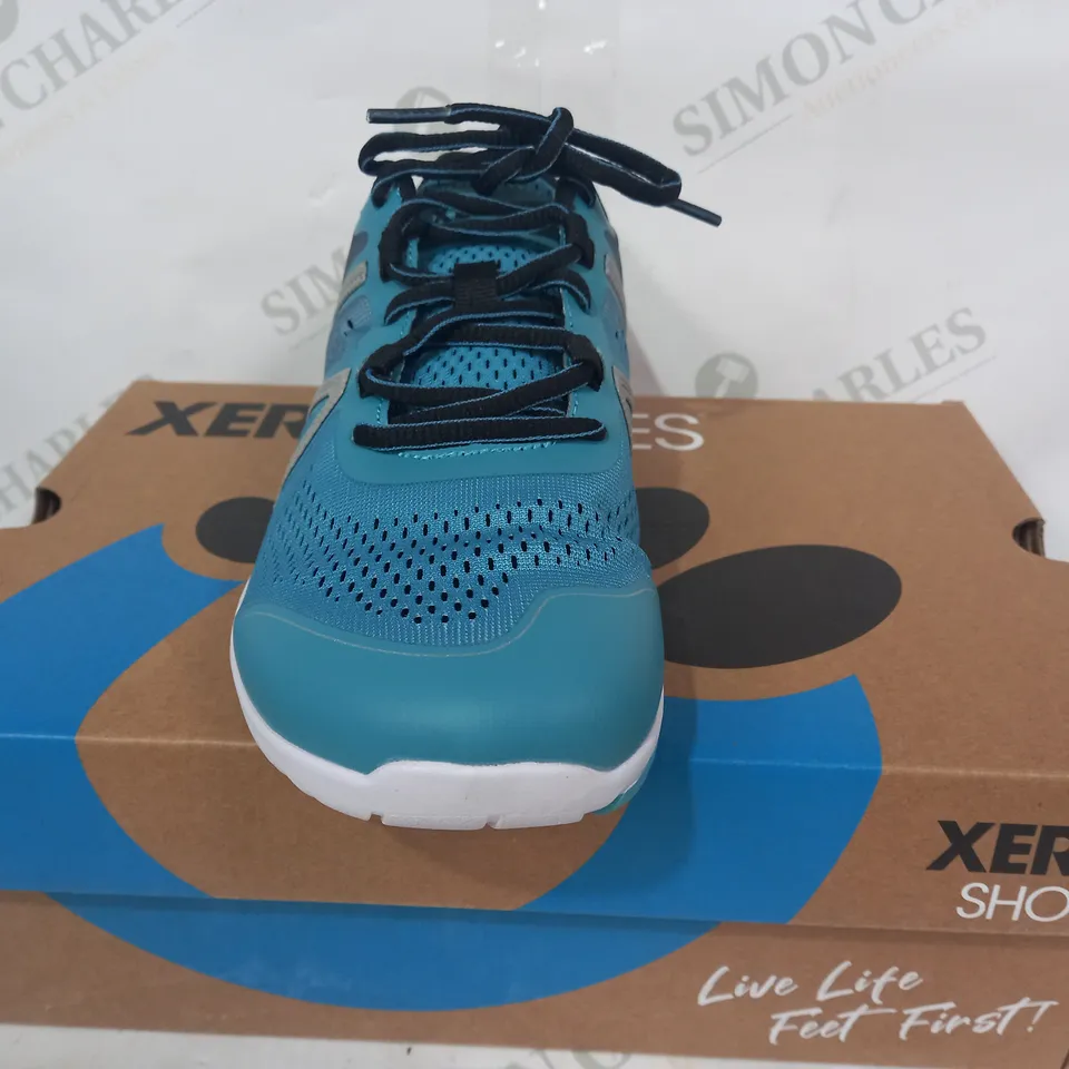 BOXED PAIR OF XERO SHOES IN BLUE UK SIZE 8