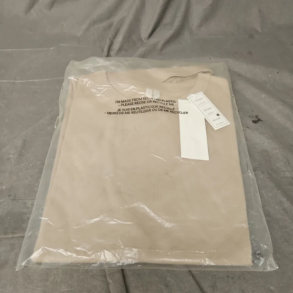 BAGGED ARKET HEAVYWEIGHT TSHIRT IN SANDY BEIGE SIZE S