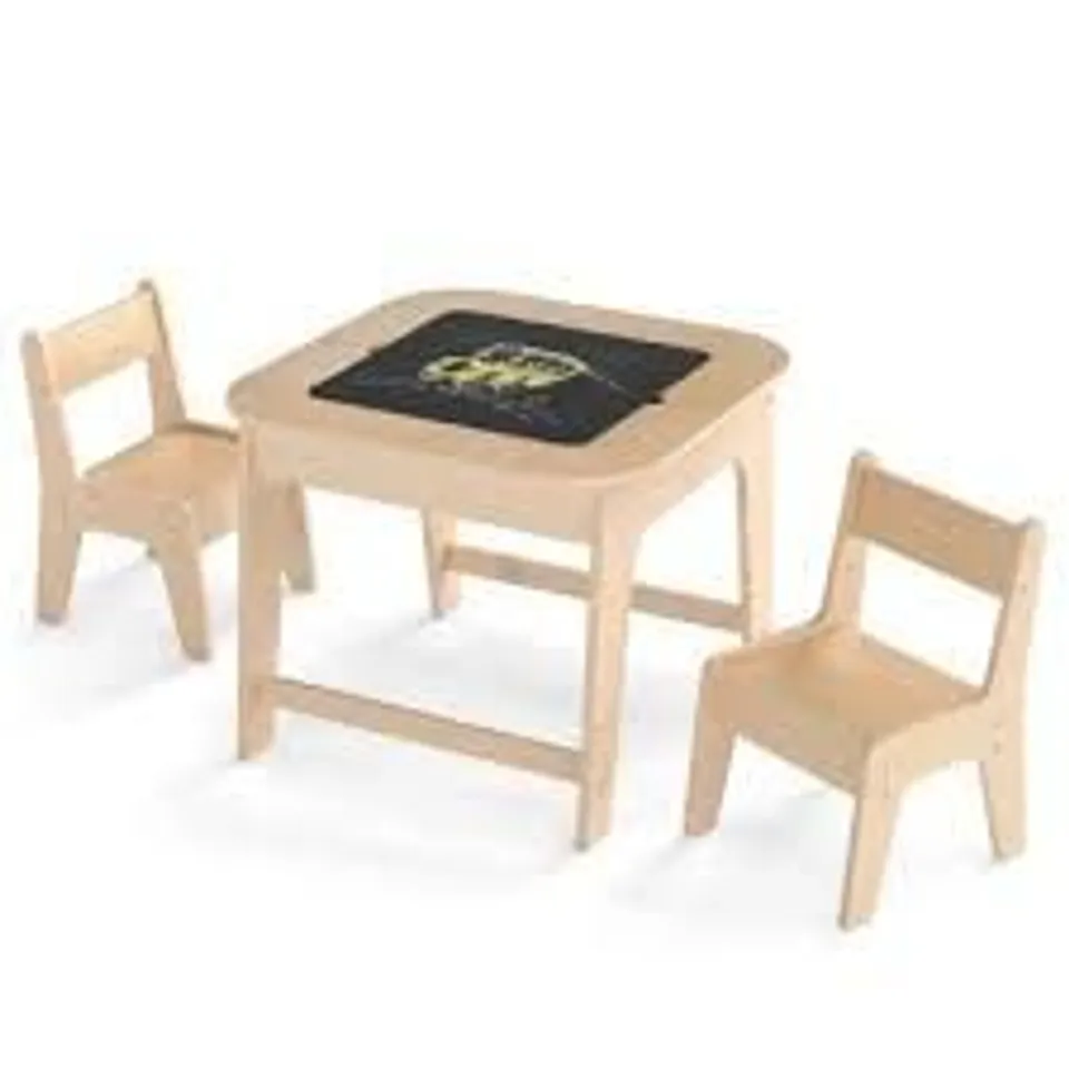 BOXED TABLE AND TWO CHAIRS SET FOR CHILDREN