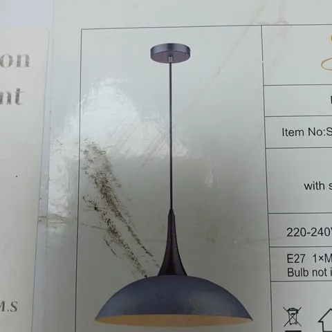BOXED MILO LIGHTING MONSOON 1 LIGHT DOME PENDANT CEMENT