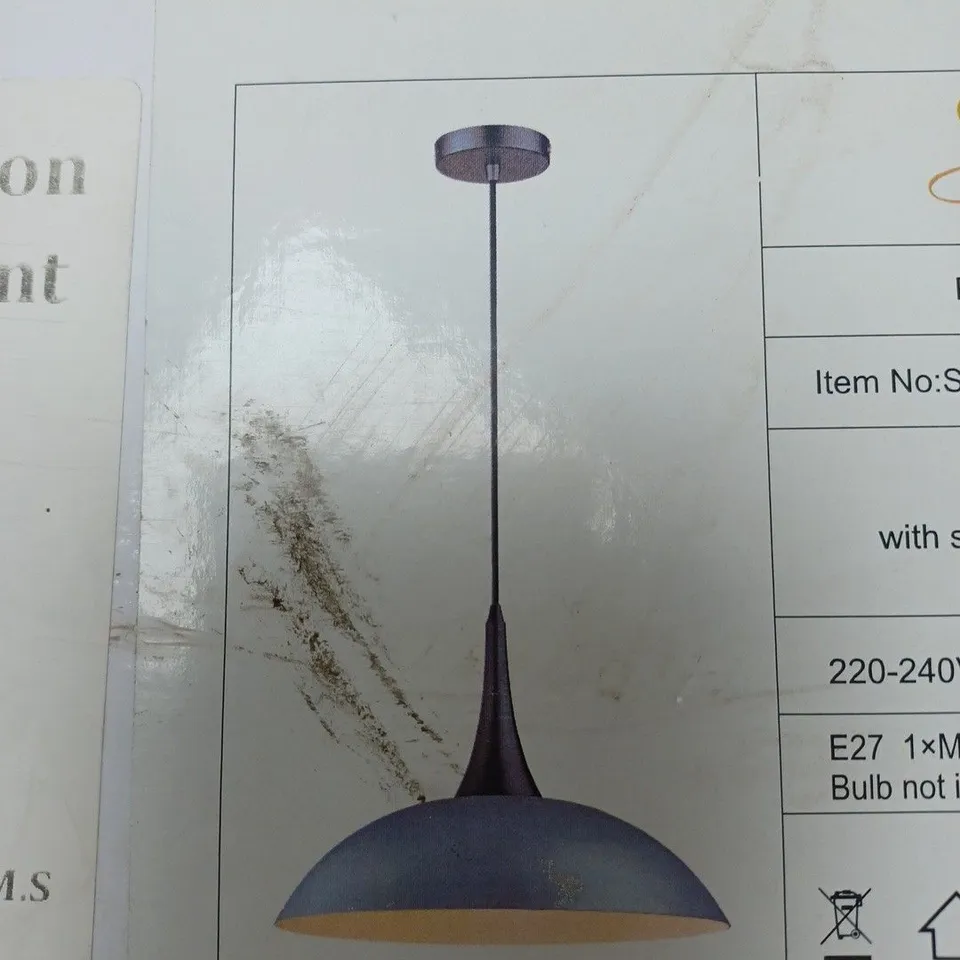 BOXED MILO LIGHTING MONSOON 1 LIGHT DOME PENDANT CEMENT