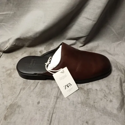ZARA LEATHER MULE SLIDE β BROWN, WOMEN'S, PAIR SIZE 41