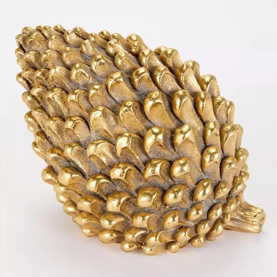 CERAMIC GOLD PINECONE DECORATION 