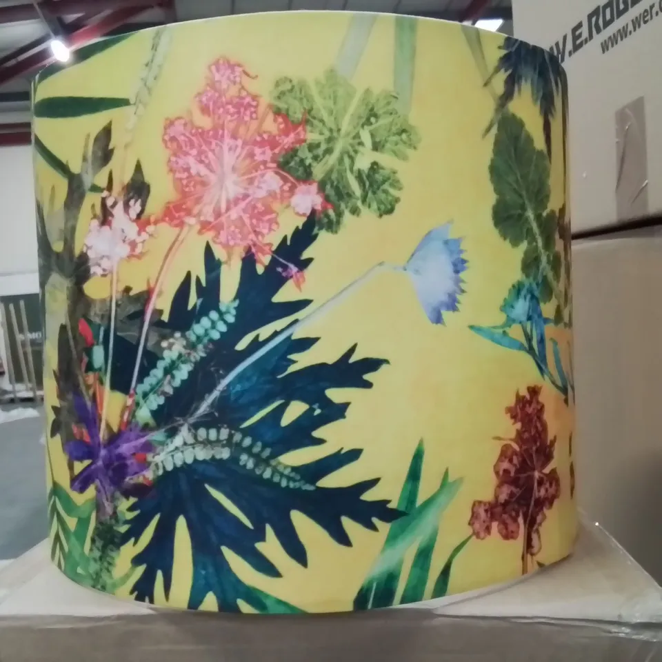 BOXED SOTO 24CM FABRIC DRUM LAMP SHADE -FLORAL-