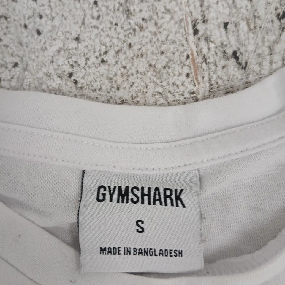 GYMSHARK LONG SLEEVE T-SHIRT – WHITE, UK S