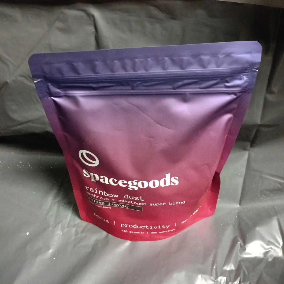 SPACEGOODS RAINBOW DUST MUSHROOM + ADAPTOGEN SUPER BLEND – DIETARY SUPPLEMENT, 240G - COFFEE FLAVOUR 