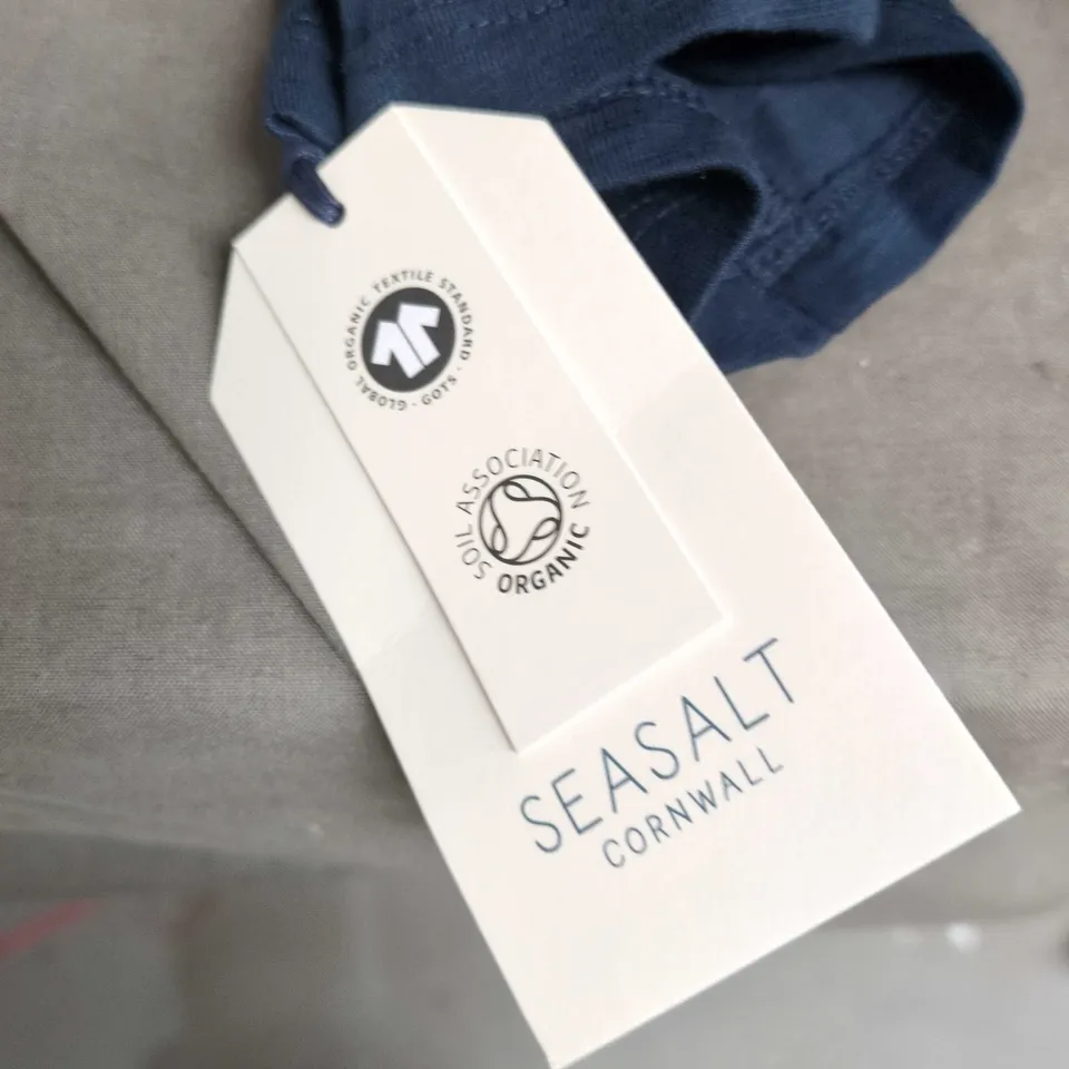 SEASALT CORNWALL ORGANIC COTTON T-SHIRT – NAVY, UK 14 (US 10, EUR 42)