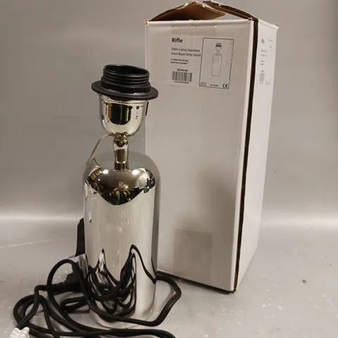 BRAND NEW BOXED DAR LIGHTING RIFLE STAINLESS STEEL TABLE LAMP BASE