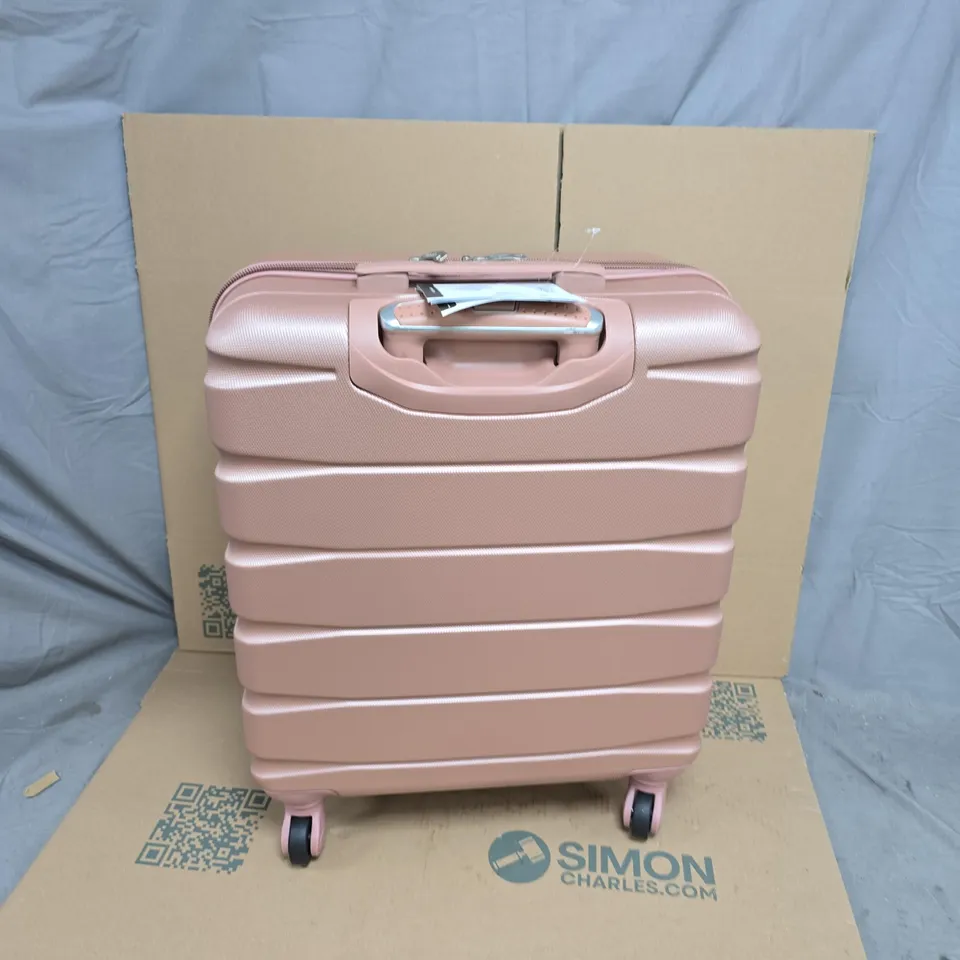 FLIGHT KNIGHT ROSE-GOLD HARD-SHELL LUGGAGE SUITCASE WITH 4 WHEELS