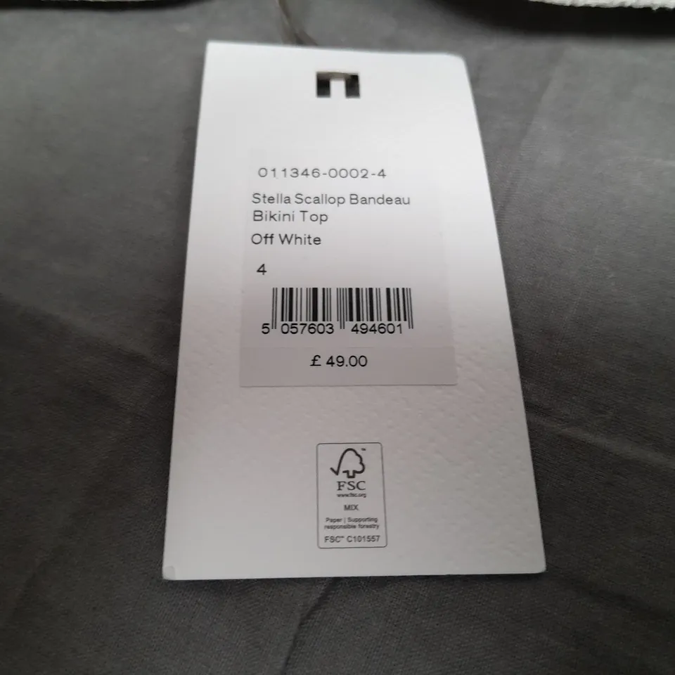 HUSH STELLA SCALLOP BIKINI TOP SIZE 4