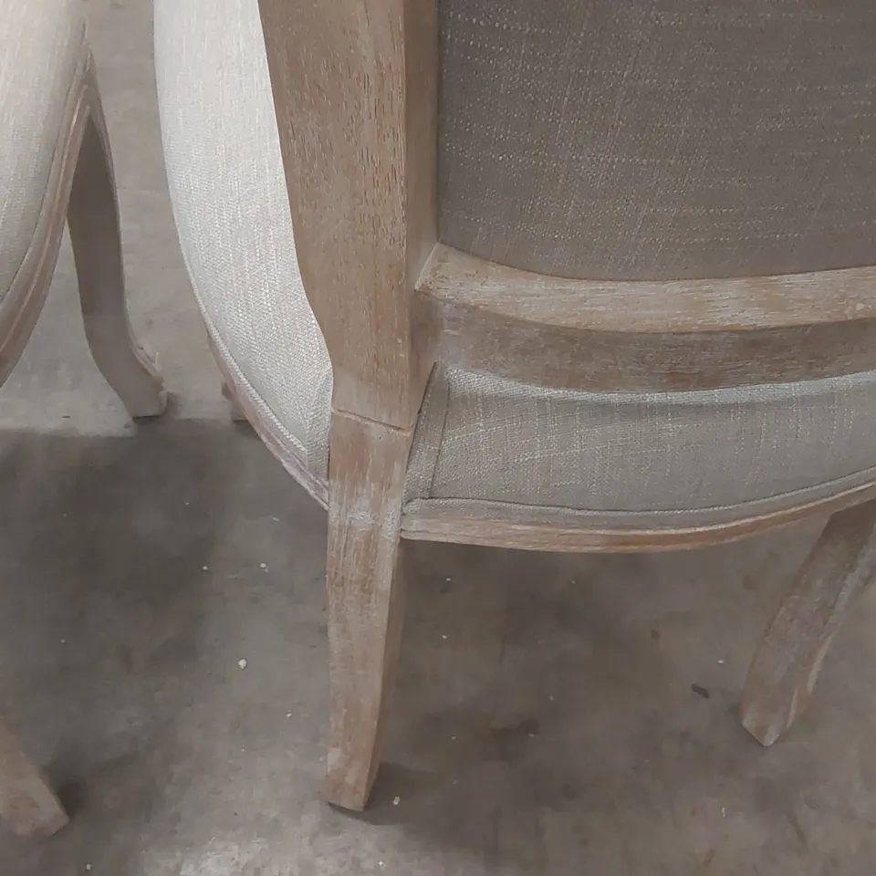 SET OF 2 DESIGNER DINING CHAIRS WITH FRENCH STYLE LEGS