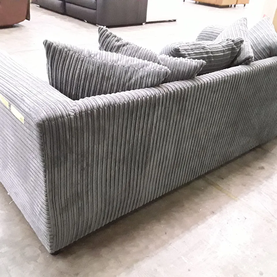 DESIGNER DUVERNAY 3 SEATER SOFA - GREY JUMBO CORD FABRIC