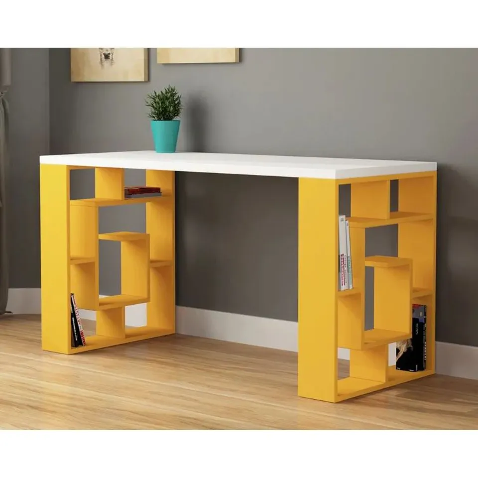 BOXED LABRIENT WHITE/MUSTARD DESK