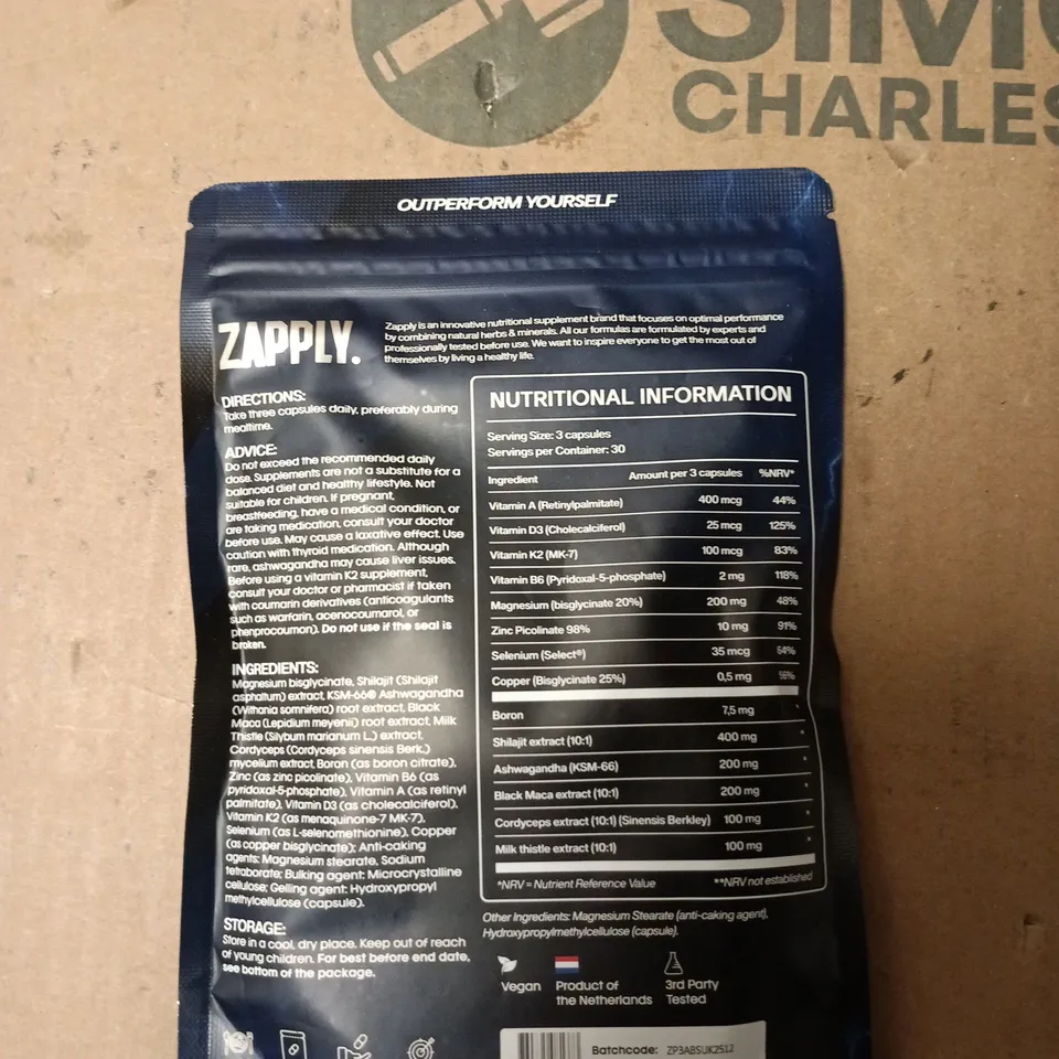 ZAPPY T1 ALL-IN-ONE SUPPLEMENT – 90 CAPSULES (VEGAN)