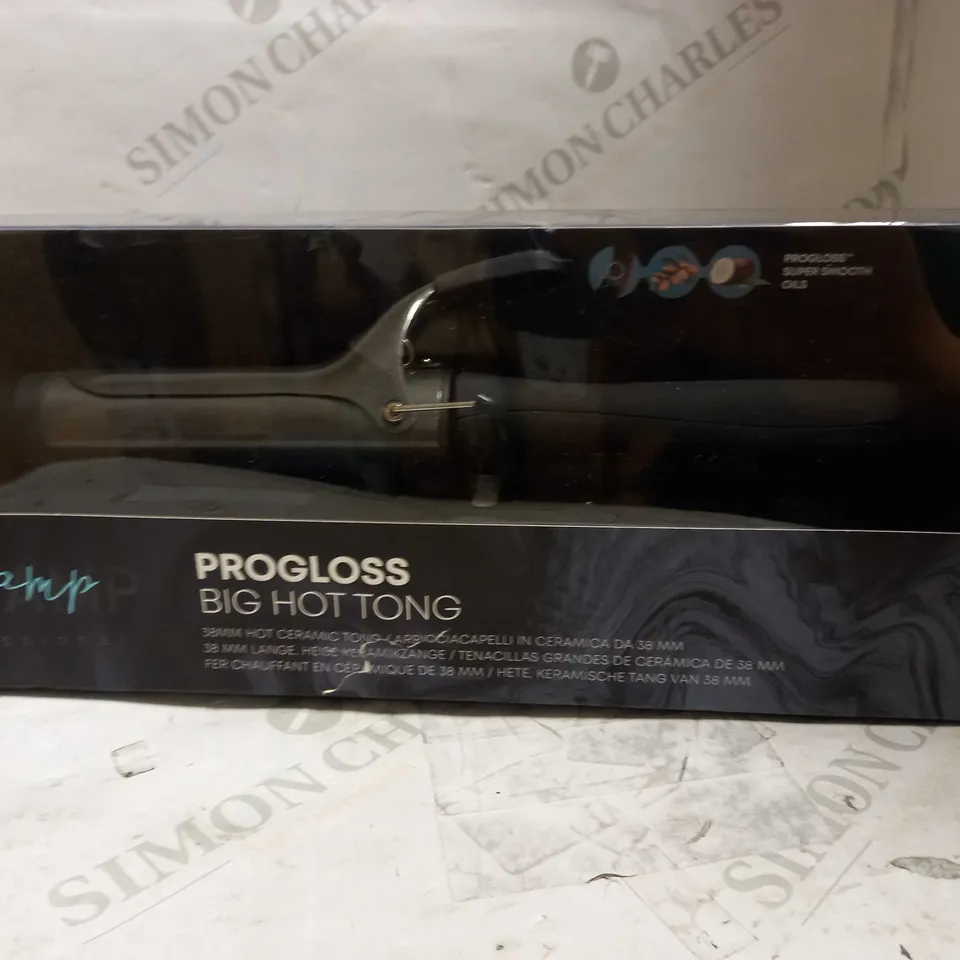 BOXED REVAMP PROFESSIONAL PROGLOSS BIG HOT TONG 38MM CERAMIC CURLING TONG