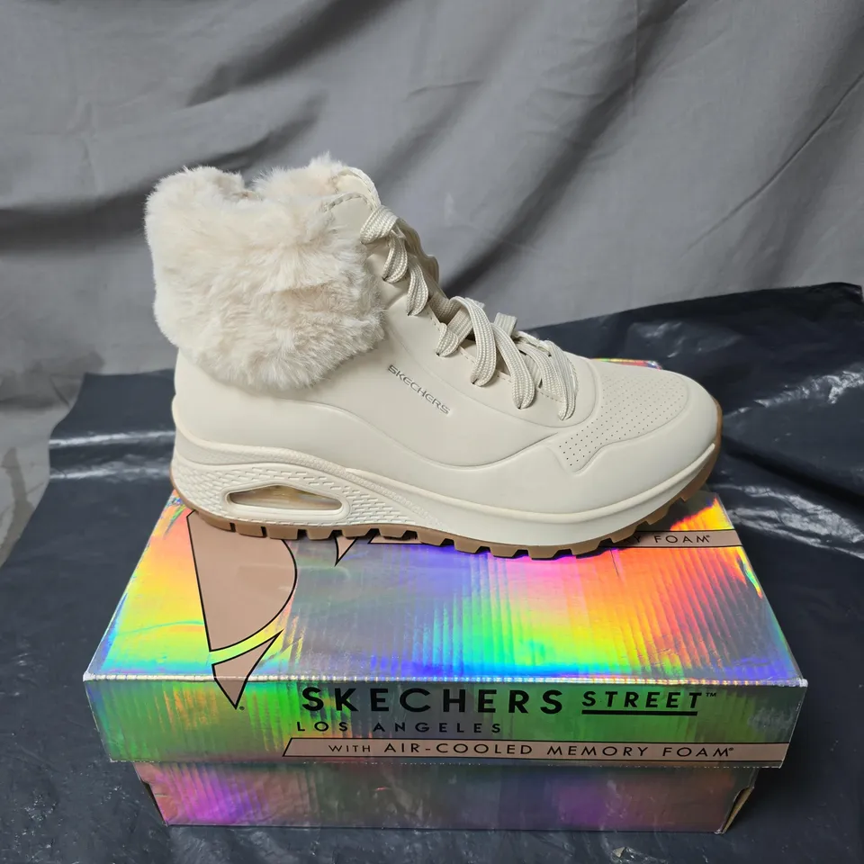 SKECHERS STREET LOS ANGELES FUR-LINED BOOTS – BEIGE (WOMEN’S) 5 