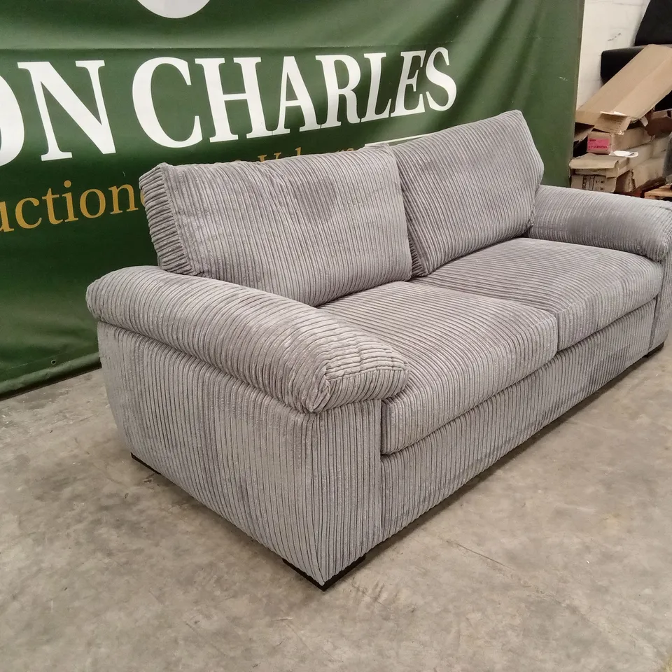 AMALFI STANDARD BACK FABRIC 3 SEATER SOFA - CHARCOAL RRP £579