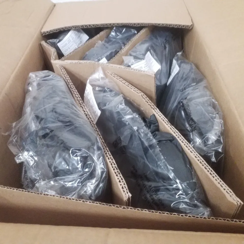 BOX CONTAINING APPROXIMATELY 6 PAIRS OF BRAND NEW SIMPLY BE BLACK PHOEBE EX WIDE SANDALS - SIZE 9