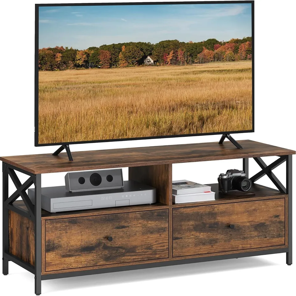 BOXED VASAGLE TV UNIT, 120 CM WIDE TV STAND CABINET, FOR TVS UP TO 55 INCHES, ENTERTAINMENT CENTRE, MODERN TV CONSOLE FOR LIVING ROOM, BEDROOM, LOUNGE, LTV120T01