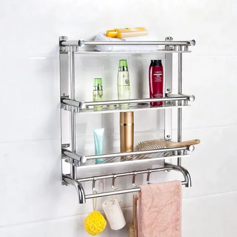BOXED DEJSHA STAINLESS STEEL WALL MOUNTED BATHROOMS SHELVES 