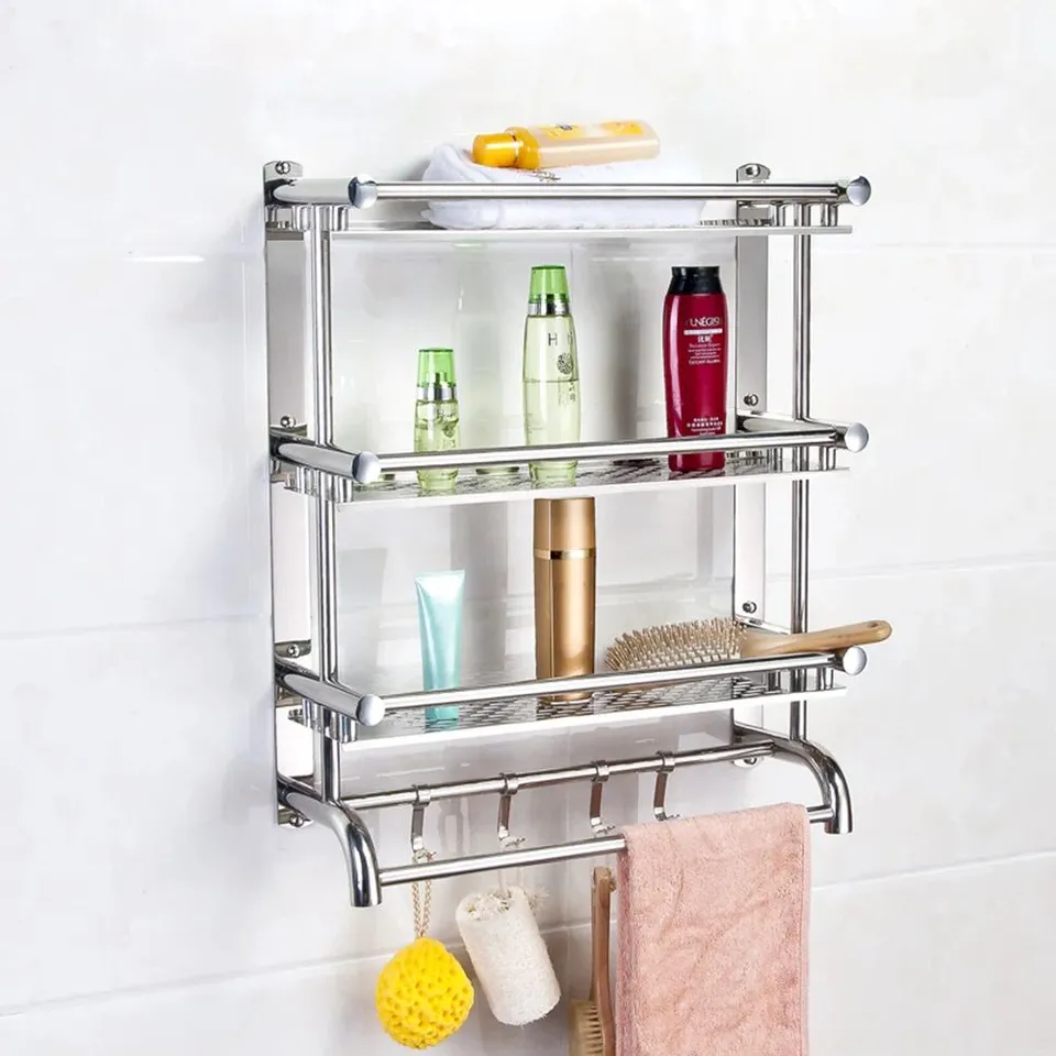 BOXED DEJSHA STAINLESS STEEL WALL MOUNTED BATHROOMS SHELVES 