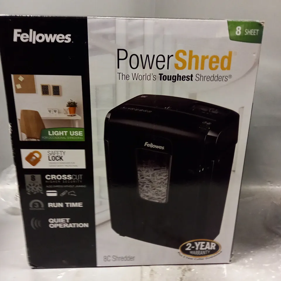 BOXED FELLOWES POWER SHRED 8C SHREDDER