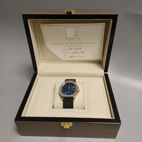 MENS RAYMOND GAUDIN WATCH – 316 STAINLESS STEEL CASE – JPN MOVEMENT – BLUE DIAL – RUBBER STRAP