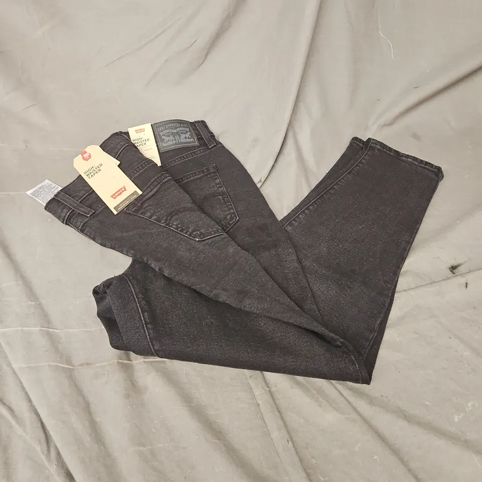 LEVI'S HIGH-WAISTED TAPER JEAN IN BLACK SIZE 26X27