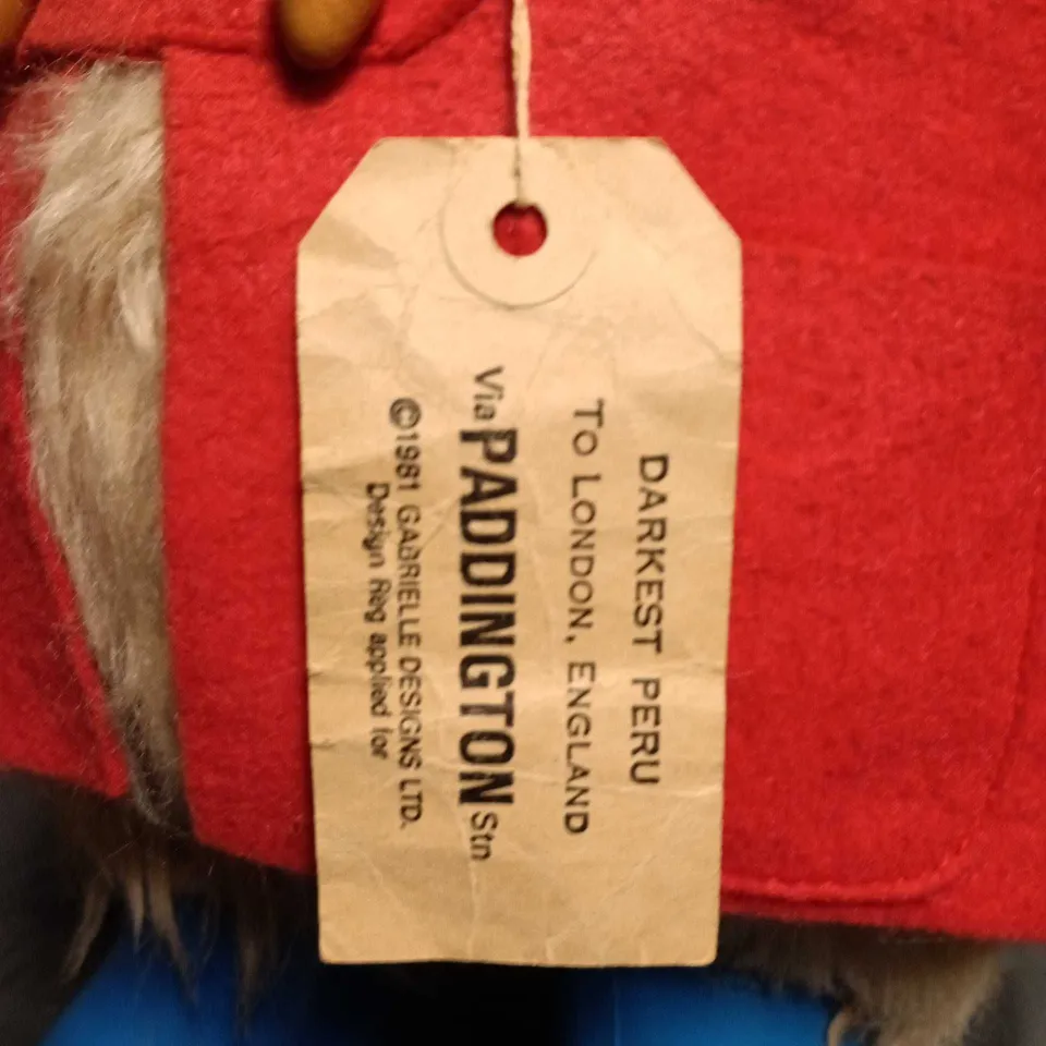 PADDINGTON BEAR PLUSH TOY IN RED COAT & BLUE HAT – WITH TAG