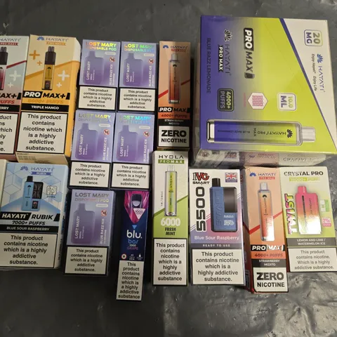 APPROXIMATELY 35 ASSORTED E-CIGARETTE PRODUCTS TO INCLUDE - HAYATIPRO MAX AND IVG