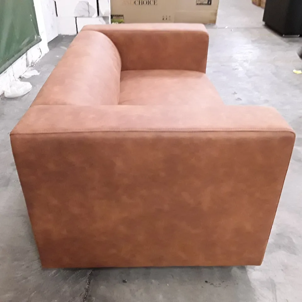QUALITY DESIGNER 2 SEATER SOFA - TAN FABRIC