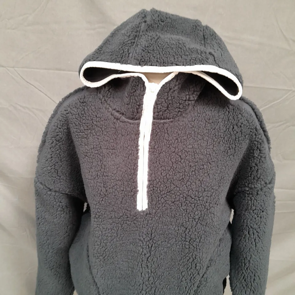 GYM+COFFEE INDUSTRY FLEECE HOODED HALF ZIP SIZE S