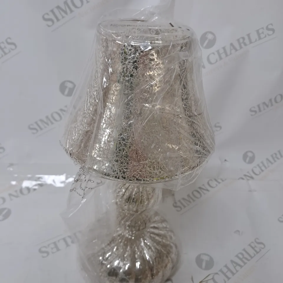 BOXED HOME REFLECTIONS PRE-LIT LED MERCURY GLASS LAMP SILVER