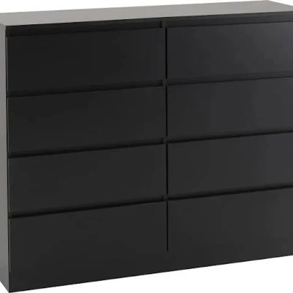 BOXED MALVERN 8 DRAWER CHEST, BLACK (2 BOXES)